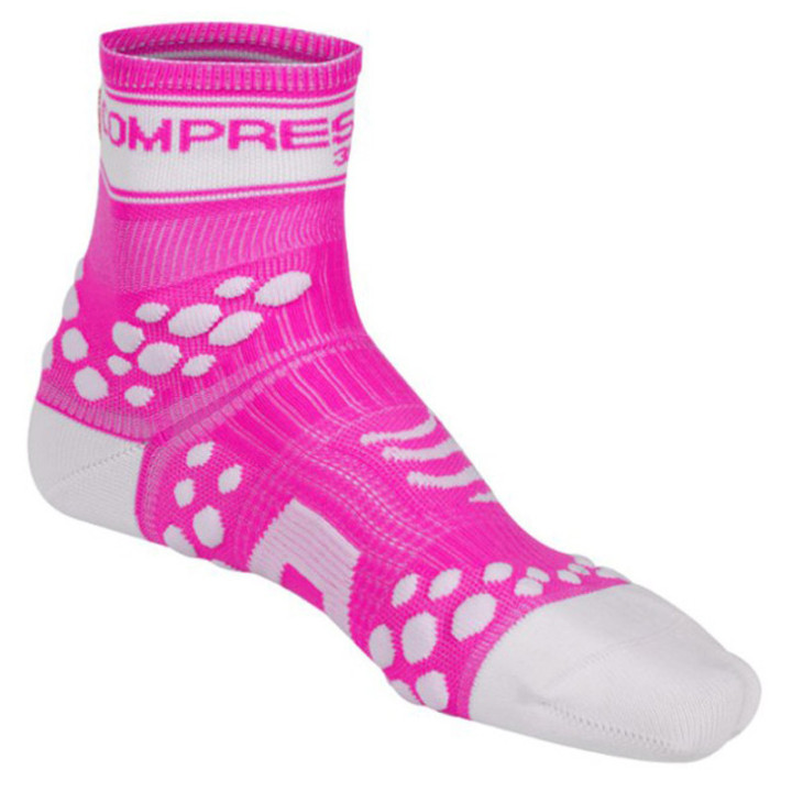 COMPRESSPORT PRO RACING SOCKS V2 FLUO PINK