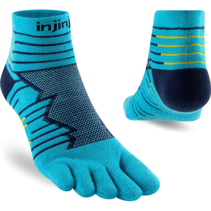 Injinji Ultra Run Mini-Crew Pacific Blue - calcetines - nonstop minimalistrunners