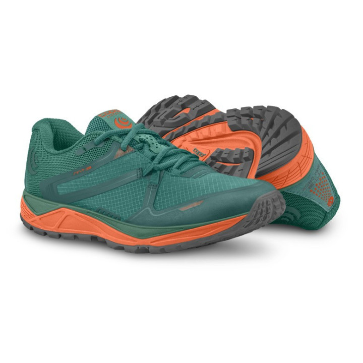 Topo Athletic MT-3 Woman Emerald Orange - zapatillas trail running - Nonstop