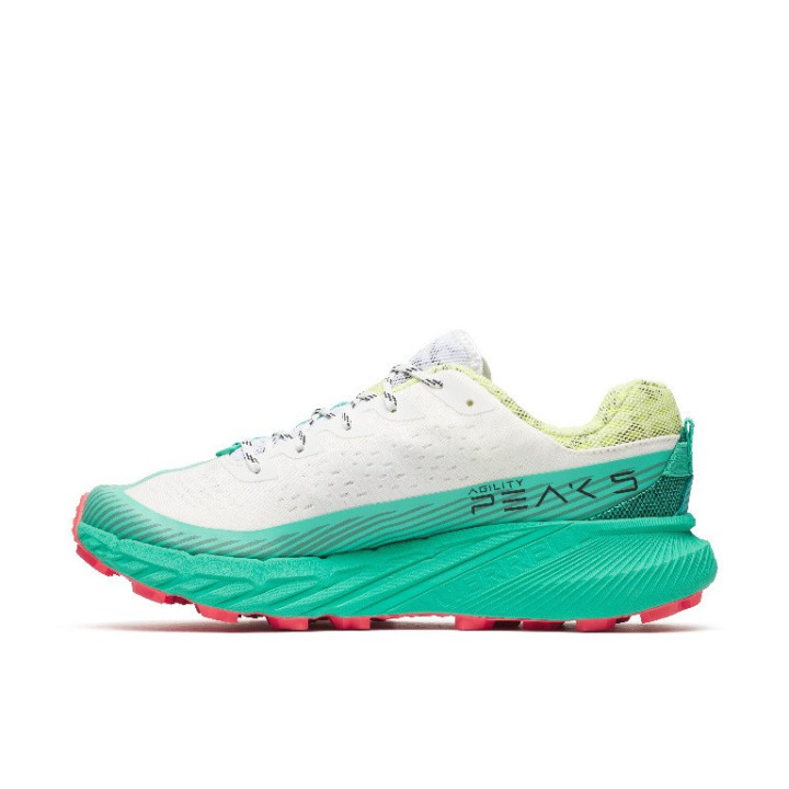 Merrell Agility Peak 5 White Turquoise - zapatillas trail running - minimalistrunners