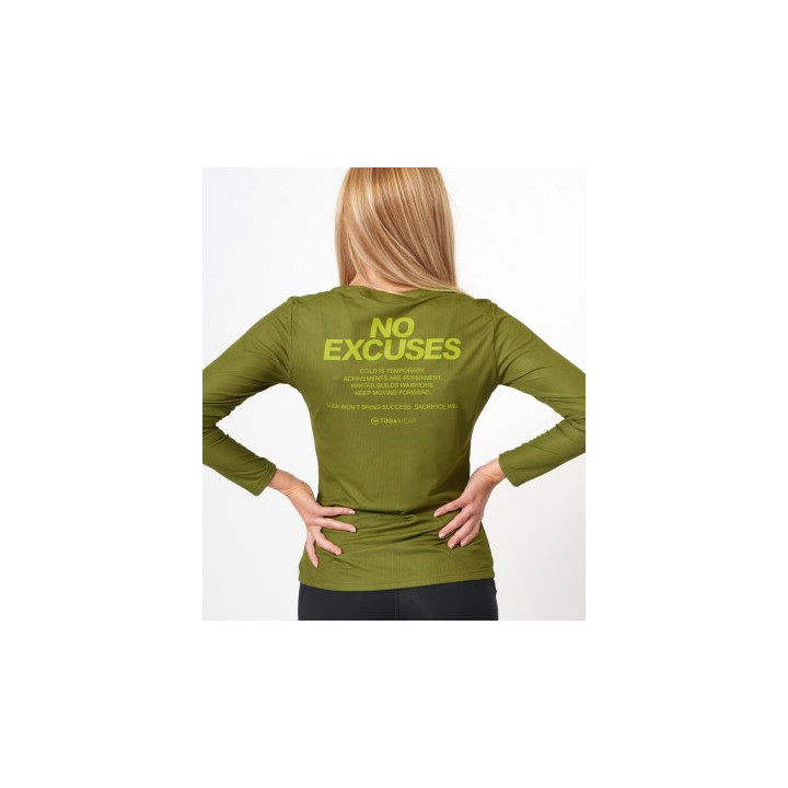 Tuga Wear No Excuses Woman Green - camisetas tecnicas manga larga - Nonstop minimalistrunners