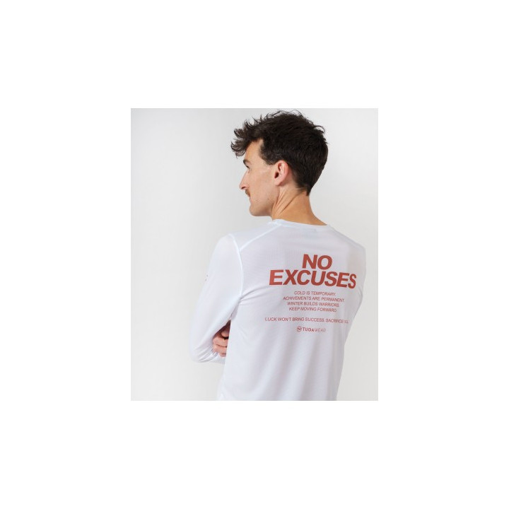 Tuga Wear No Excuses Men White - camisetas tecnicas manga larga - Nonstop minimalistrunners