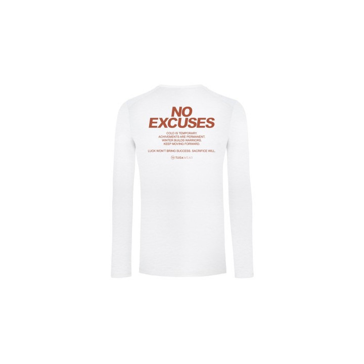 Tuga Wear No Excuses Men White - camisetas tecnicas manga larga - Nonstop minimalistrunners