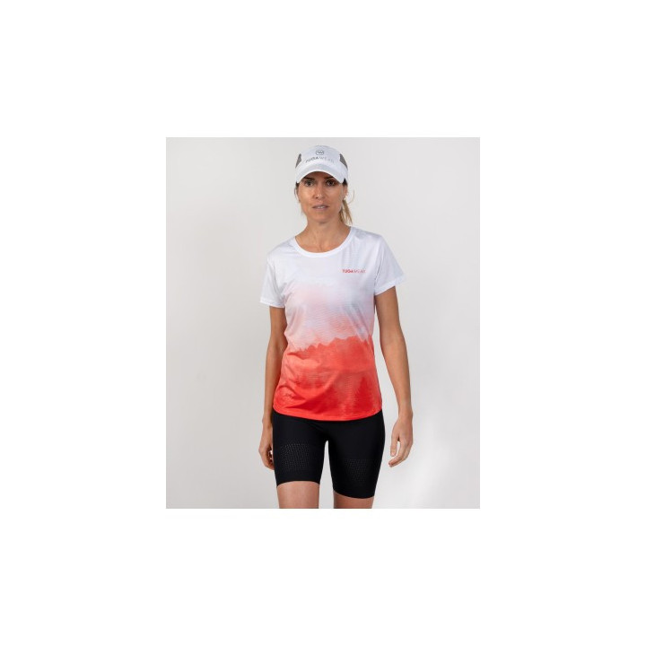 Tuga Wear Daylight Woman Red - camisetas tecnicas manga corta - Nonstop minimalistrunners