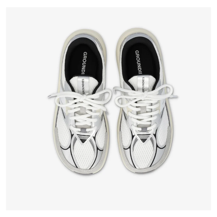 Groundies Starlite 2.0 Women White Silver Black - Baskets Drop 0 - Nonstop minimalistrunners