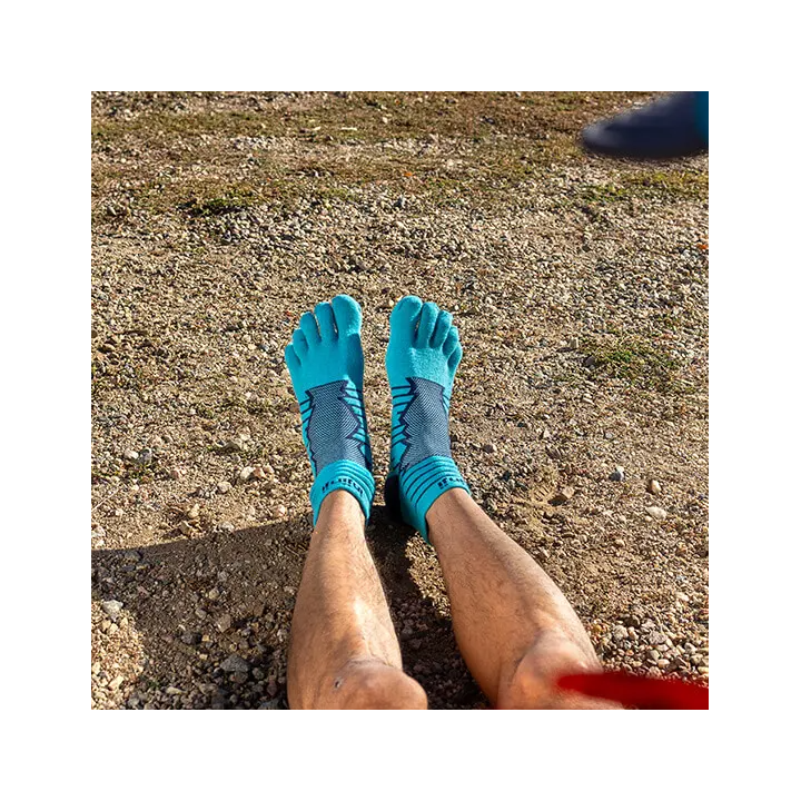 Injinji Ultra Run Mini-Crew Pacific Blue - calcetines - nonstop minimalistrunners