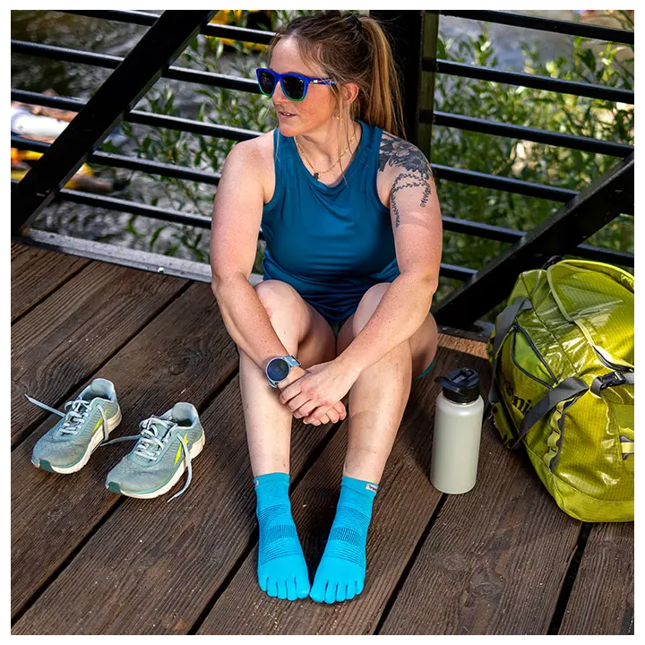 Injinji Run Lightweight Mini - Crew Pacific Blue - calcetines - nonstop minimalistrunners