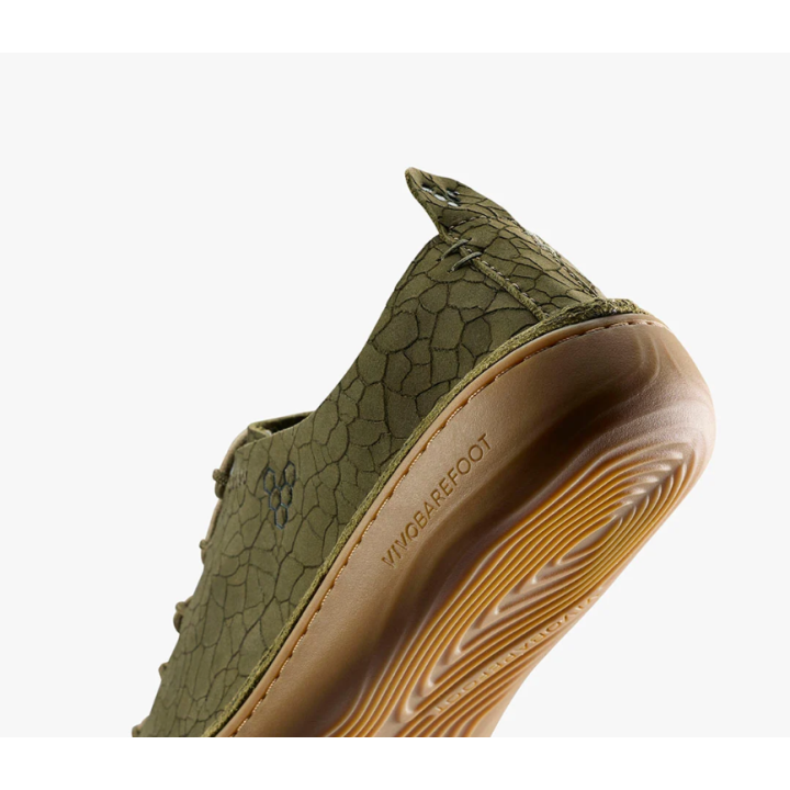 Vivobarefoot Sensus Moc Up Leather Dark Olive Cracked Leather - zapatillas minimalistas - Nonstop minimalistrunners