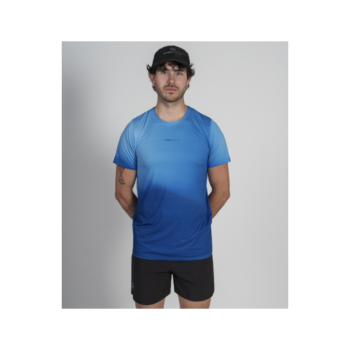Tuga Wear Aura Men Cyan Deep Ocean - samarretes tècniques màniga curta - Nonstop minimalistrunners