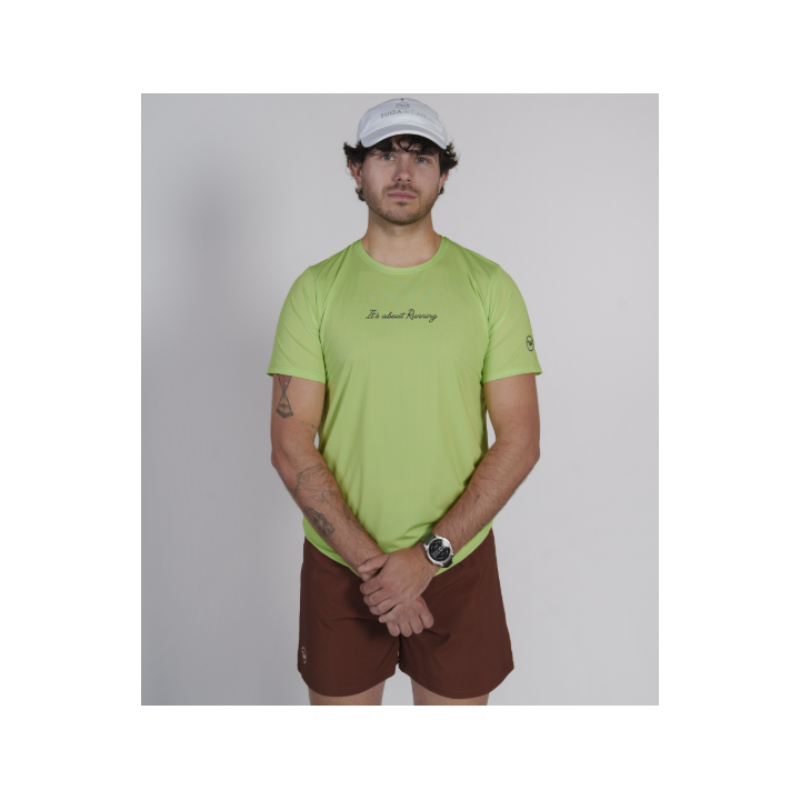 Tuga Wear Basix Men Lime – kurzärmelige Funktions tshirts – Nonstop minimalistrunners