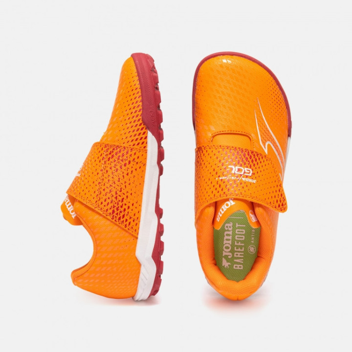 Joma Gol Junior Barefoot Velcro Arancia Turf - scarpe minimaliste per bambini - nonstop minimalistrunners