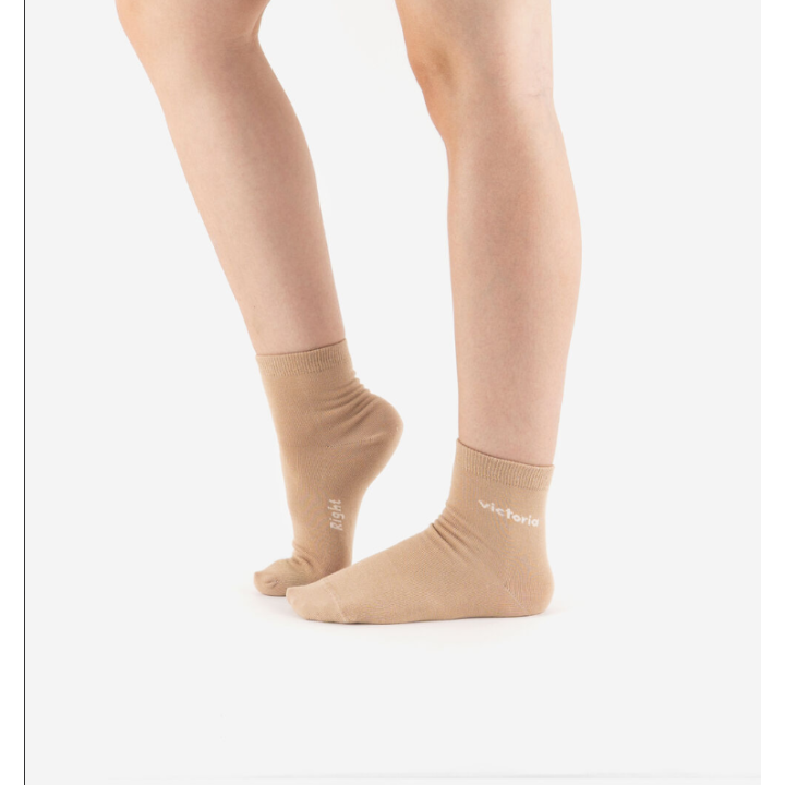 Victoria Barefoot Cotton Women Taupe - Calcetín - Nonstop minimalistrunners