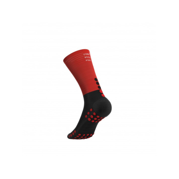 COMPRESSPORT MID COMPRESION SOCKS BLACK RED